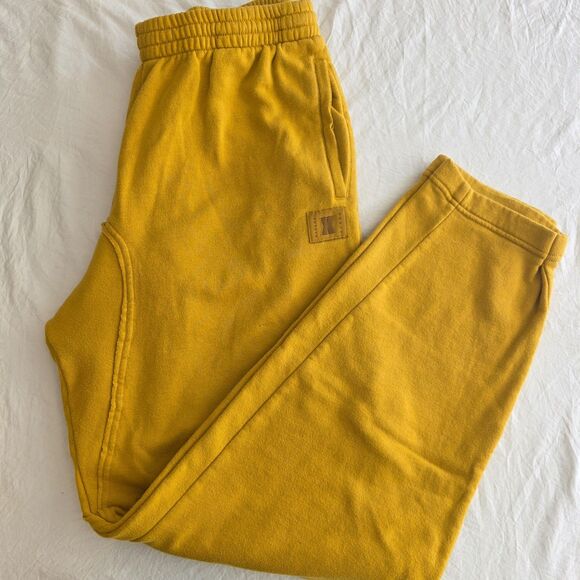 Savage x Fenty Mustard Yellow Fleece Baggy Sweatpants Joggers Unisex Size M - Picture 1 of 10